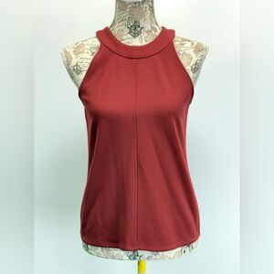 ANN TAYLOR Rust Red Sleeveless halter neck Tank Top size S